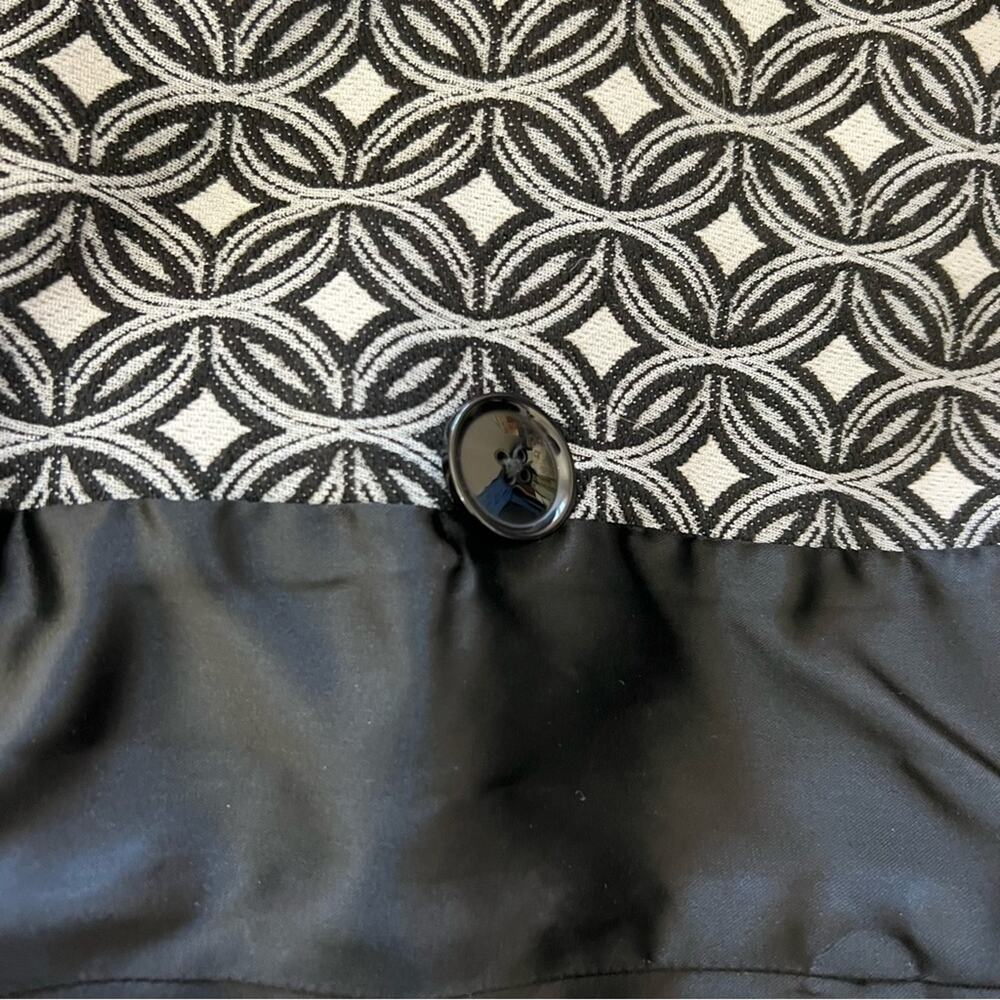 Sofia Cashmere Wool Blend Gray Black Geometric Double Breasted Coat Size Large - Picture 12 of 14